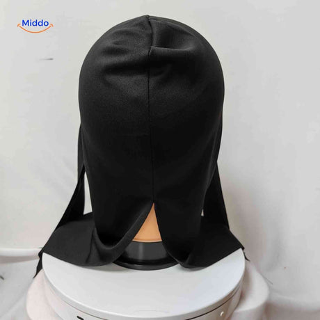 masque halloween vue arrière avec capuche noire intégrée