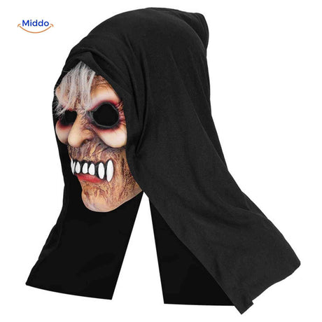 masque d'horreur halloween avec grimace terrifiante, idéal pour effrayer