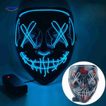 masque LED halloween coloris bleu uni, lueur froide et envoûtante