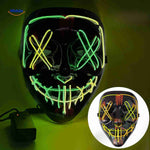 masque LED halloween coloris jaune et vert, look radioactif idéal pour soirée