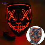 masque LED halloween tout rouge, éclairage uniforme pour look horrifique