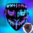 masque LED halloween lumineux en coloris violet et rouge, effet fantôme spectaculaire