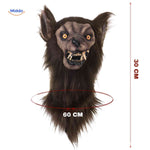 masque tête de loup halloween avec dimensions 60 cm pour taille adulte