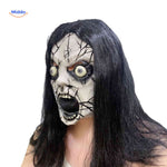 masque poupée effrayant avec fissures et grands yeux saillants pour halloween horreur