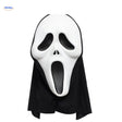 Masque Skullora blanc en EVA avec voile noir sur fond blanc.