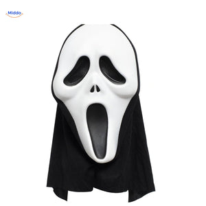Masque Skullora blanc en EVA avec voile noir sur fond blanc.