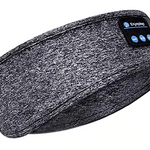 masque de sommeil bluetooth gris en tissu lavable avec commandes audio accessibles