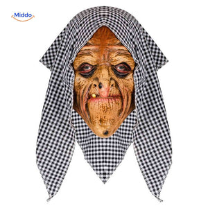 masque de sorcière halloween avec motif losange sur le tissu