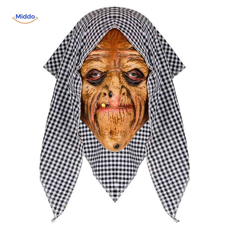 masque de sorcière halloween avec motif losange sur le tissu