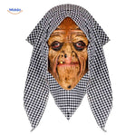 masque de sorcière halloween avec motif losange sur le tissu