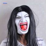 masque vampire bouche grand ouverte avec dents acérées pour déguisement halloween