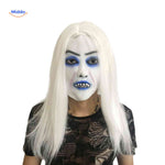 masque vampire à l'aspect froid avec effet d'ombre bleue pour déguisement halloween