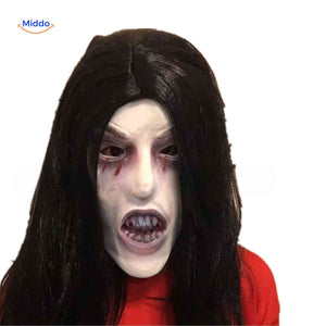 masque vampire pâle et effrayant avec yeux ensanglantés pour déguisement halloween