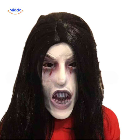 masque vampire pâle et effrayant avec yeux ensanglantés pour déguisement halloween