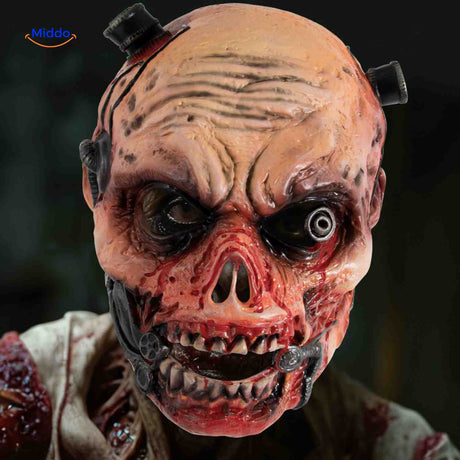 masque d'horreur halloween avec éléments mécaniques détaillés pour déguisement