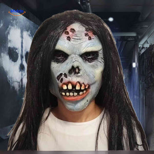 masque zombie halloween avec pustules et dents pourries à l'aspect terrifiant
