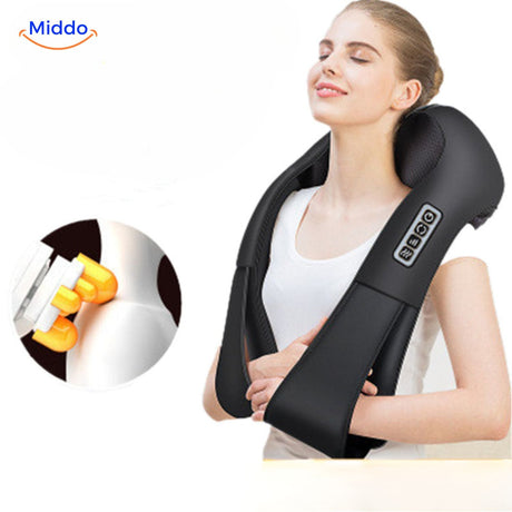 massage pétrissant nuque et dos avec chaleur infrarouge pour détendre les muscles
