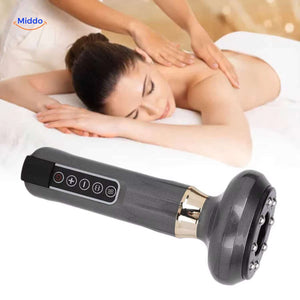 masseur cupping utilisé pour un massage complet du dos avec la fonction chaleur activée