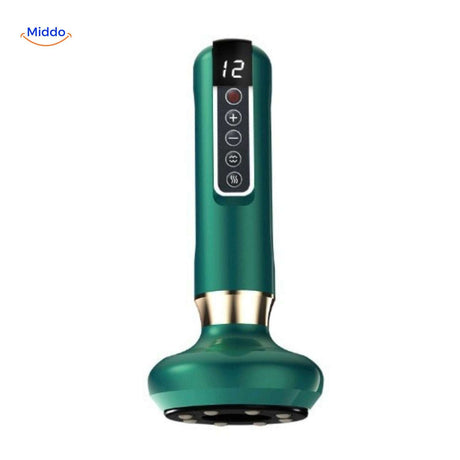 masseur cupping gris avec intensité de vibration réglable pour massage en profondeur
