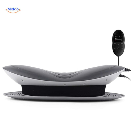 masseur dos vue de côté avec télécommande et design ergonomique pour un confort optimal