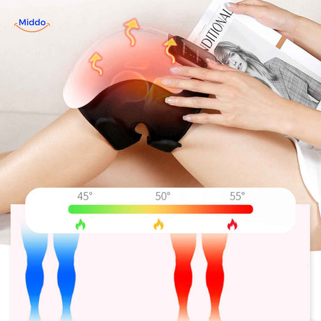 masseur genou vibrant avec compression articulaire pour detente musculaire et soulagement des tensions
