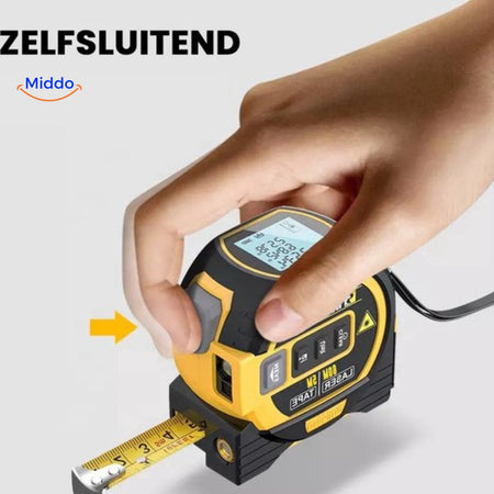 mètre laser 3-en-1 avec ruban à mesurer auto-rétractable, portée 60 m