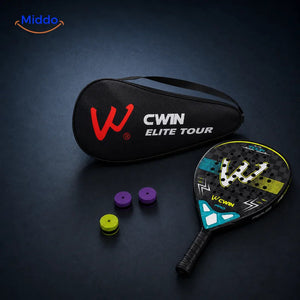 ApexTour raquette de padel: raquette avec sac et surgrips colorés.
