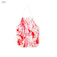 BloodstainFX tablier de costume d’Halloween: tablier blanc à motif rouge sur fond blanc.
