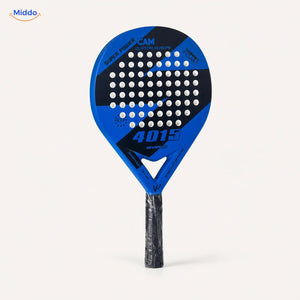 CourtMatch raquette de padel: modèle bleu avec surface de frappe noire vu de face.