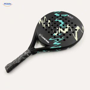 CourtMatch raquette de padel: modèle noir aux accents turquoise et jaunes.