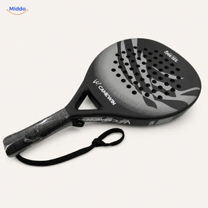 CourtMatch raquette de padel: modèle rond gris avec dragonne.