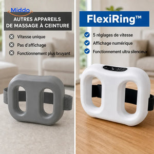 FlexiRing appareil de massage sans fil: comparaison du modèle blanc avec un appareil gris.