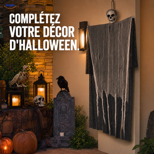 HauntCraft fantôme suspendu d’Halloween: décoration fantôme près de lanternes et accessoires d’Halloween.