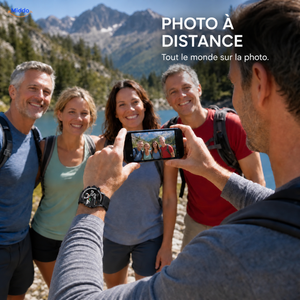 LIGE montre connectée: commande d’un appareil photo de téléphone pour une photo de groupe.