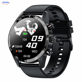 LIGE montre connectée: modèle noir avec bracelet en silicone.