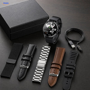 LIGE montre connectée: montre avec cinq styles de bracelets, câble de recharge et boîte.
