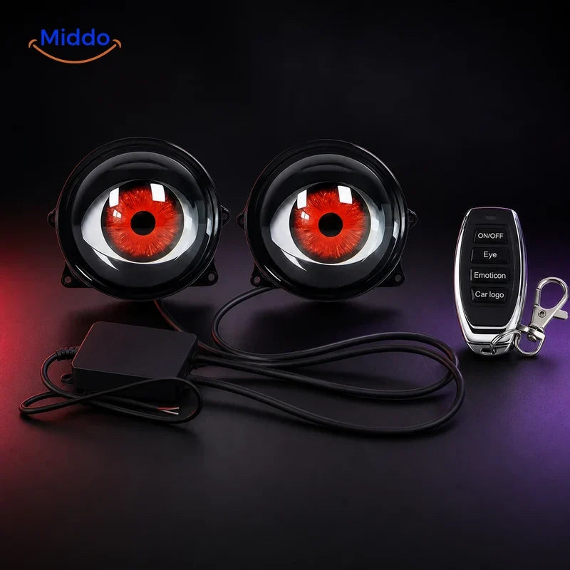 NightStare décoration LED pour optiques de phare: modules bombés avec télécommande à plusieurs boutons.
