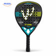 ProStrike raquette de padel: modèle noir et turquoise vu de face.