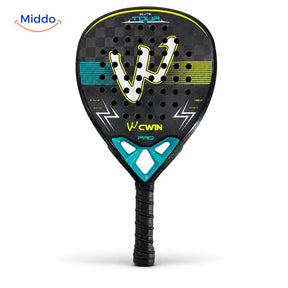 ProStrike raquette de padel: modèle noir et turquoise vu de face.