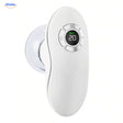 TrioGlow appareil de massage à aspiration: appareil blanc avec écran rond sur fond blanc.