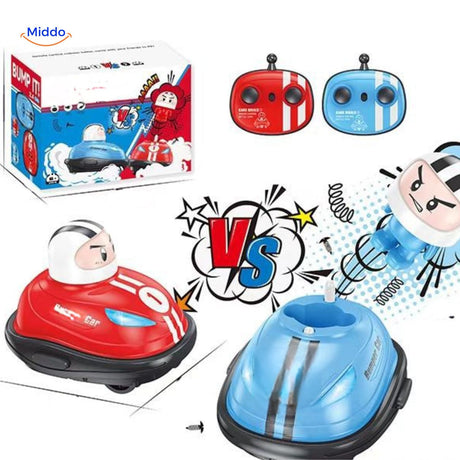 mini karts rc drift duo pour enfants en pleine course, vue d'ensemble du set double