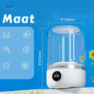 mini lave-linge au design compact et raffiné, facile à transporter partout