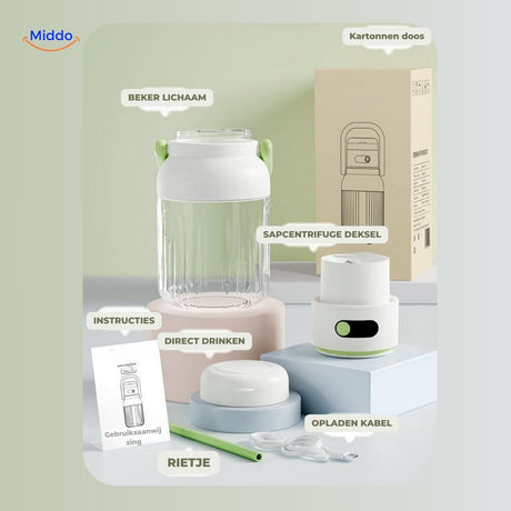 mixeur portable avec toutes ses pièces et accessoires inclus dans le kit