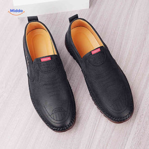 mocassins noirs fashion en similicuir pour homme, look casual et semelle confortable