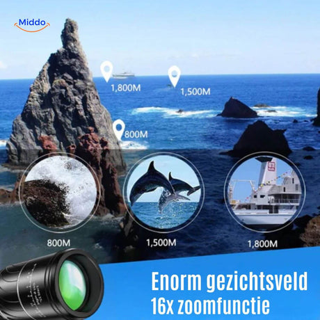 monoculaire zoom 16x permettant de distinguer nettement des visages et détails à grande distance