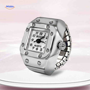 montre-bague à cadran blanc, design épuré et élégant pour tous