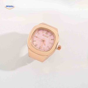 montre-bague or rose avec cadran rose, accessoire girly et raffiné