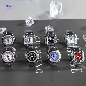 pack de montres-bagues en plusieurs coloris, vue d'ensemble de la collection