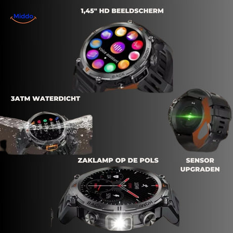 montre connectée avec écran HD couleur haute résolution, lecture claire de toutes les données