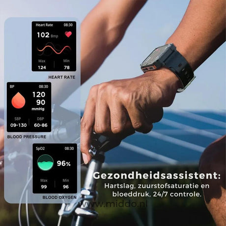 montre connectée incassable avec suivi santé et cardiofréquencemètre intégré